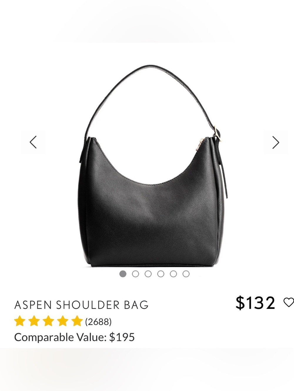 Portland Leather Goods Aspen Shoulder Bag Black Leather Hobo Purse Like New